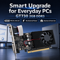 Nouvelle carte graphique pour ordinateur de bureau GT730 2 Go DDR3 64 bits à profil bas pour DVI VGA