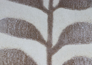 Tapis d'intérieur moderne en laine et tencel, fait main, sur mesure, couleur ivoire brun, design patchwork floral, adapté aux animaux domestiques, dos antidérapant - Product Image 3