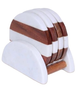 Posavasos de madera y resina para taza de té, precio al por mayor, posavasos para posavasos, superventas 2025, último diseño, utensilios de cocina, superventas - Product Image 2