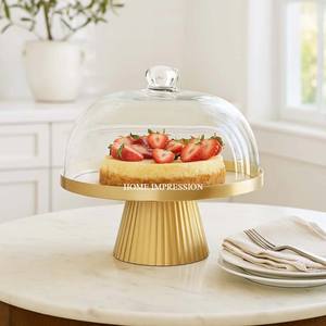 Soporte de exhibición de pastel de mesa de tamaño mediano de madera de mármol moderno elegante multifunción fiestas de cumpleaños Servidor de pastel decorativo - Product Image 3