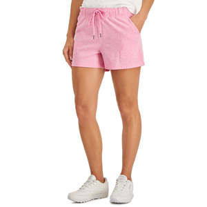 ID Ideology Pantaloncini Corti Rosa Retrò Riciclati da Donna Taglia XS, Eco-Friendly con Logo Decorativo - Product Image 1