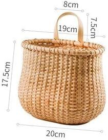 Handmade Rattan <b>Storage</b> <b>Basket</b> Woven Hanging Organizers with Handle Fruit Vegetable Picnic <b>Baskets</b> Home Kitchen <b>Wall</b> Decor - Product Image 6