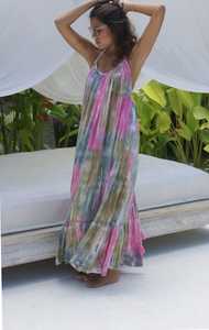 Tie dye-Vestido largo sin mangas para mujer, vestidos largos de cintura alta para vacaciones, playa, Noche y fiesta de verano - Product Image 3