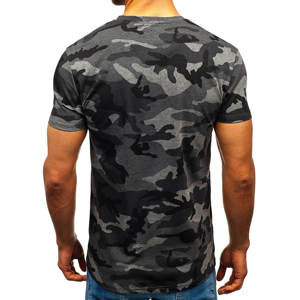 Camiseta de camuflaje personalizada para hombre al por mayor Camiseta deportiva de manga corta con estampado de camuflaje de cuello redondo - Product Image 4