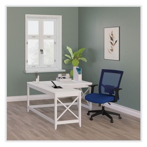 Alera ALEWSF5959WT Escritorio en forma de L estilo Farmhouse de 58.27 pulgadas. X 58.27 Pulgadas X 29.53 Pulgadas Escritorio Blanco para Computadora - Product Image 4
