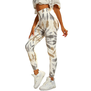 Leggings de yoga super doux pour femmes à la mode personnalisés en gros Leggings teintés à taille haute sans couture - Product Image 6
