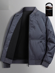 Veste d'hiver décontractée pour homme 2025 avec col rabattu et fermeture éclair, épaisse et chaude, style coréen tendance, vestes pour homme - Product Image 5