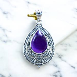 Pendentifs en argent de conception superbe avec pierre précieuse améthyste, pendentifs en argent 925 poli et bijoux - Product Image 2