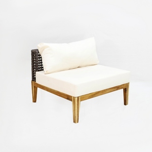 Artex Dong Thap Juego de sofás de 4 piezas Sillas de cuerda tejida con marco de hierro con patas de madera de acacia y Mesa Cuadrada para sala de estar Patio - Product Image 6