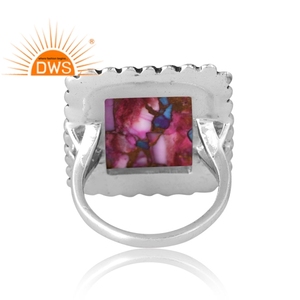 Stylish Design 925 Silver Natural Mojave Copper Purple Qyster <b>Turquoise</b> Gemstone <b>Ring</b> For Women Custom Jewelry Manufacturer - Product Image 2