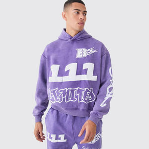 Survêtement avec logo personnalisé du fournisseur OEM pour hommes, ensemble sweat à capuche en coton polaire imprimé et respirant pour streetwear, jogging décontracté, hiver - Product Image 2