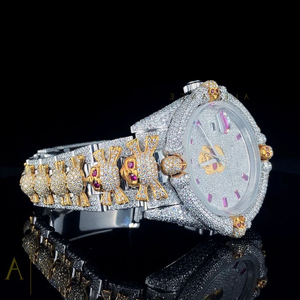 นาฬิกาข้อมือเพชรคุณภาพสูง VVS Moissanite สแตนเลสเคลื่อนไหวอัตโนมัติสไตล์ฮิปฮอปเย็น - Product Image 3