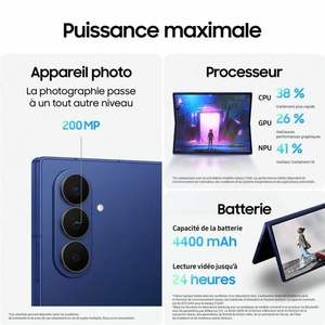 Para el Teléfono Inteligente Z Fold 7 de 8 Pulgadas con 12 GB de RAM/256 GB de Almacenamiento, CPU Octa Core, Android 14, Pantalla QHD de 120Hz, Color Negro - Product Image 2