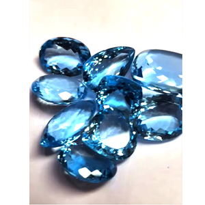 9 piezas de alta calidad Natural para Topacio Azul suizo 16mm-26mm cojín ovalado pera faceta 249cts lote US $370 piedras preciosas sueltas" - Product Image 3
