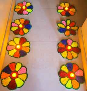 Rangoli fleur bougeoir ensemble T lumière Festival Diwali mariage décoration retour cadeau fête faveur Haldi Mehndi Shagun cadeau - Product Image 1