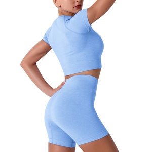 Ropa deportiva personalizada de alta calidad con bonitos bolsillos, conjunto de ropa de entrenamiento, pantalones de yoga, leggings y shorts para mujer. - Product Image 4