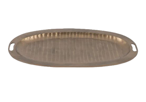 Ensemble de plateaux de service en métal aluminium fini or rose brillant Fabricant Nouveau design Plateau de service en métal fait main avec poignée - Product Image 4