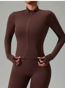 Conjunto deportivo de alta calidad, mallas fruncidas con sujetador, ropa de Yoga de manga larga, conjunto de entrenamiento activo para mujer, conjunto de 2 piezas para mujer - Product Image 4