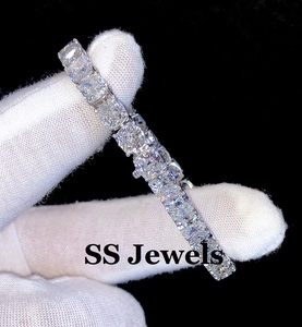 Pulsera de Tenis con Moissanita Corte Cojín, Plata 925 Unisex de Lujo, Bañada en Rodio, Engaste de Garra, Estilo Iced Out, Elegante, Regalo de Cumpleaños - Product Image 6