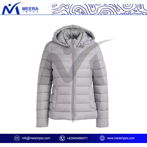 เสื้อแจ็คเก็ตพัฟเฟอร์สีเทาคุณภาพพรีเมียมสำหรับผู้หญิง ไซส์พลัส สวมใส่สบาย ผลิตตามสั่ง ราคาขายส่ง - Product Image 2