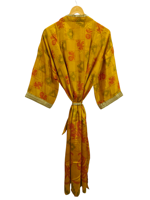 Sari Tissu Robe Kimono Pour Elle Bikini Cover Up Night Wear Longue Robe, Fait à la Main Indien Vintage Recyclé Soie Sari Kimono,