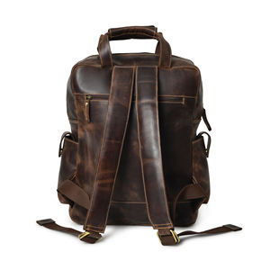 Sacs à dos en cuir véritable personnalisé à la mode pour hommes voyage sac à dos en cuir de grande capacité pour les affaires - Product Image 3