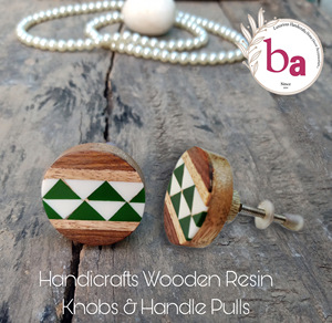 Boutons en laiton et acier inoxydable de style moderne tire artisanat en bois blanc vert résine porte tiroir armoire placard poignée - Product Image 2