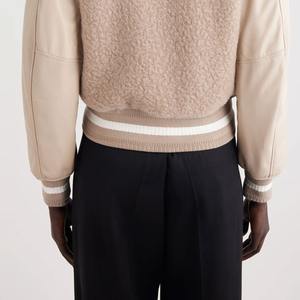 Vintage Style Women's Solid Color Breathable Eco-Friendly <b>Wool</b> <b>Quilted</b> Regular Varsity Jacket High Quality Long Lasting Adults' - Product Image 5