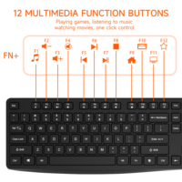Combo de Teclado y Mouse Inalámbricos UMILA con 12 Teclas FN, Compatible con PC y Laptop, Soporte para Windows, en Stock para Uso con Teléfono