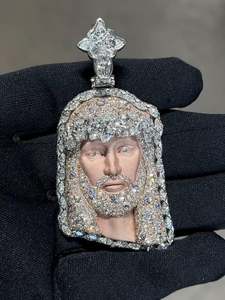 จี้พระเยซูแบบกำหนดเอง ประดับเพชรโมอิสซาไนต์ VVS  ฝังเพชรแบบ Iced Out เงินแท้ 925  จี้ศาสนาสำหรับทุกเพศ - Product Image 2