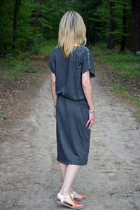 Mode femmes vêtements d'été 100% coton col rond robe mi-longue ample femme élégante Midi manches courtes robe de soirée décontracté Midi - Product Image 2