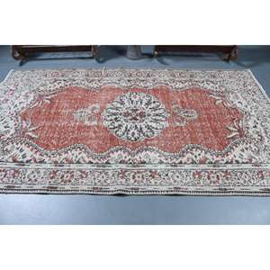 Alfombra Turca Grande de 5.3x9.2 pies, Alfombra Vintage, Alfombra Oriental Roja - Product Image 3