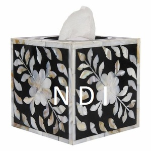 Boîte à mouchoirs décorative de haute qualité, faite à la main, finition nacre, forme carrée, pour hôtels et restaurants. - Product Image 1