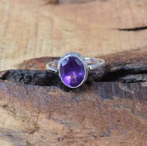 Amethyst Ring 925 Sterling Silver Oval Gemstone Handmade Jewelry Women February Birthstone Gift - Product Image 2