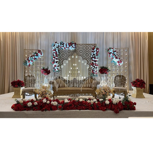 Musulmán Walima recepción decoración vela pared escenario mejor tema paquistaní boda escenario decoración moda escenario vela paredes - Product Image 1