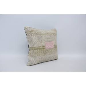 <b>Beige</b> Woven Wool Pillow 16x16 Inch Eco Friendly Non-Slip Decorative <b>Cushion</b> Vintage Embroidered Square Print Portable Bedding - Product Image 3