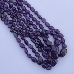 Cuentas de Amatista Africana Natural de 6mm y 14mm, Suaves y Pulimentadas, Grado AAA, Hechas a Mano en India, Certificadas por IGI, para Joyería - Product Image 2