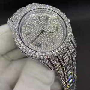 Alta calidad D Color Moissanite Diamond VVS Clarity Luxury Quartz Hip Hop Bling Relojes Joyería de moda - Product Image 6