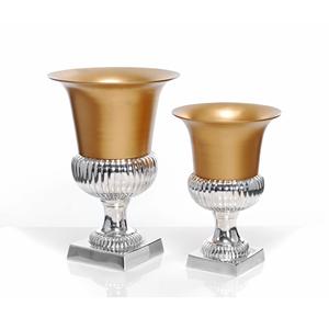 Luxury Handmade <b>Gold</b> and Silver Floral Design Metal Flower <b>Vase</b> Set New Arrival Wedding Decoration <b>Floor</b> <b>Vase</b> Low Price - Product Image 3