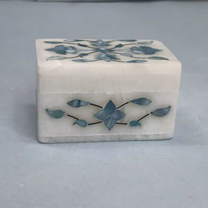 Boîte à bijoux en marbre bleu | Stockage élégant pour bagues, boucles d'oreilles et accessoires | Cadeau décoratif en gros pour les femmes - Product Image 3