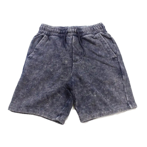 Short de survêtement noir délavé à l'acide pour homme avec taille élastique et poches latérales Short de survêtement respirant à séchage rapide OEM - Product Image 1