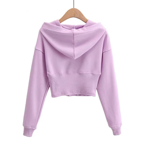 New Winter Loose <b>Crop</b> <b>Top</b> <b>Hoodies</b> Cotton Thick Quick Dry Custom logo Breathable Women's <b>Crop</b> <b>Top</b> <b>Hoodies</b> Wholesale 2025 - Product Image 2
