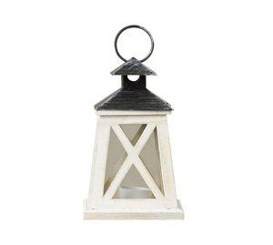 Vintage Black Metal Decorative <b>Lantern</b> with Glass Panels Hanging Tabletop <b>Candle</b> Holder for Home <b>Garden</b> Indoor Outdoor Decor - Product Image 2