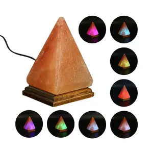 Mini lampes USB en forme de pyramide de sel de l'Himalaya, Mini lampe USB en forme de pyramide, Lampe de sel de pyramide USB - Product Image 5