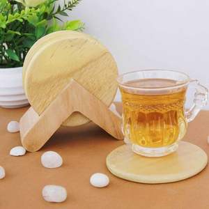 Posavasos de madera redondos impresos personalizados de calidad superior para tazas de café para fiestas en casa y decoración de restaurante Venta caliente - Product Image 1