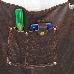 Tabliers d'outillage en cuir pour hommes et femmes, tablier de travail avec sangles réglables, confortable pour charpentiers, peintres, mécaniciens - Product Image 6