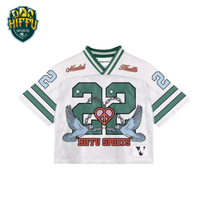 Último diseño personalizado 100% poliéster secado rápido malla Jersey transpirable manga corta Camiseta para Streetwear fútbol impreso Logo - Product Image 1