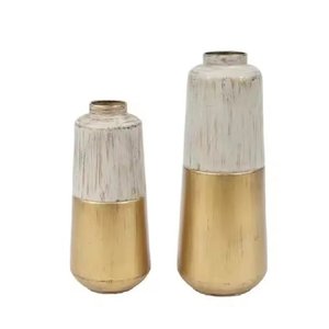 Venta caliente floreros de Metal blanco y oro acabado para bodas eventos fiestas decoración florero hecho a mano - Product Image 1