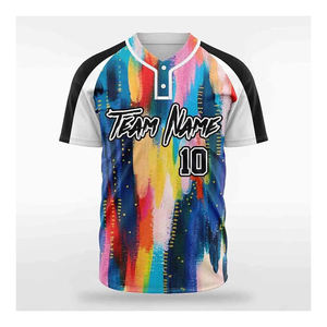 2025 proveedor de fábrica directo personalizado equipo jugador nombre béisbol Jersey nuevo estilo transpirable multicolor dos botones Softball Jersey - Product Image 1