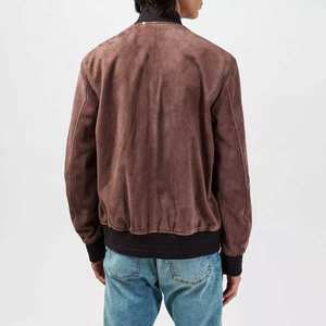 2025 nueva primavera y otoño nueva chaqueta de vuelo de bombardero para hombre, chaqueta de Color sólido con logotipo bordado personalizado de tela de nailon para hombre - Product Image 4